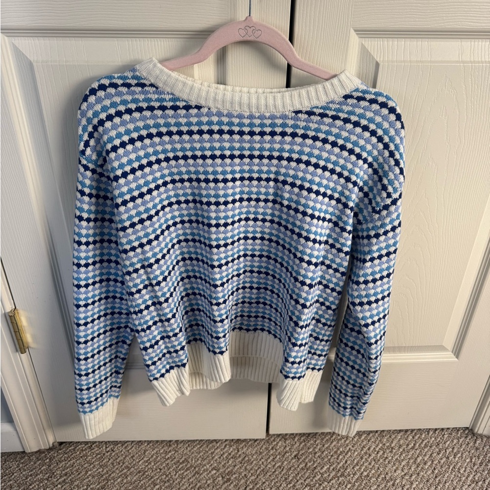 Melrose and Market Blue and White Striped Sweater